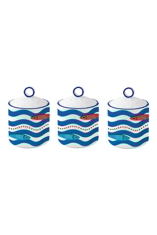 3 tarros de porcelana Sardine’s Party - 9 x 13 x 9 cm