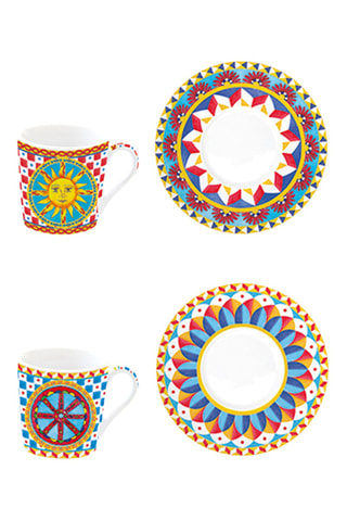 Juego de café de porcelana Sicily - 6 personas