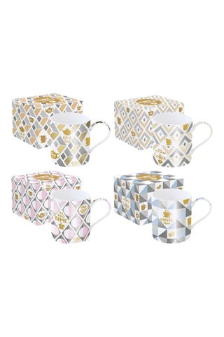 4 tazas de porcelana Glitter & Colour - 35 cl
