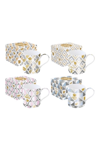 4 tazas de porcelana Glitter & Colour - 35 cl