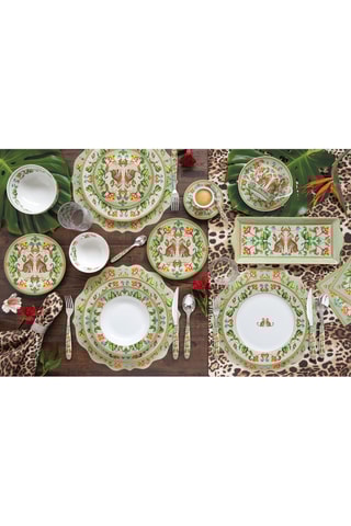 4 platos de postre de porcelana Jungle Vibes - 19 cm