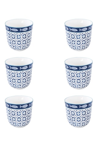 6 tazas de café de porcelana Sea Shore - 15 cl