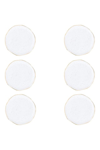 6 platos llanos de gres Artesanal - 16 cm