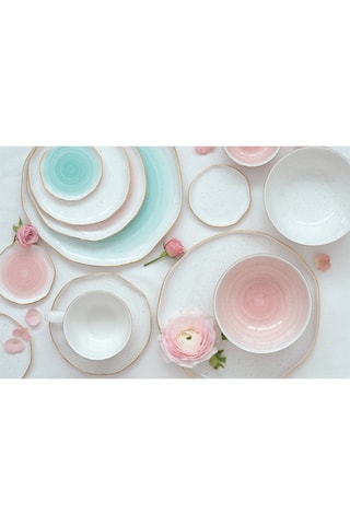 6 platos llanos de gres Artesanal - 16 cm