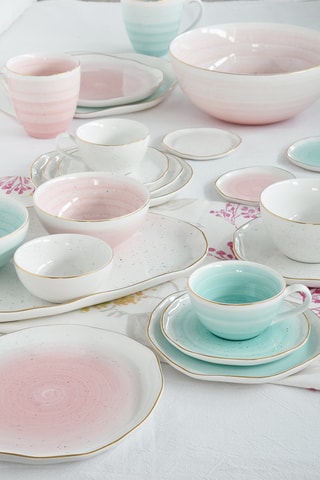 6 platos llanos de gres Artesanal - 16 cm