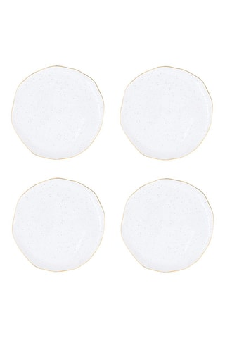 4 platos llanos de gres Artesanal - 26 cm