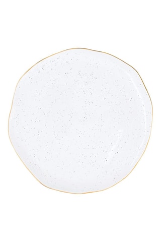 4 platos llanos de gres Artesanal - 26 cm