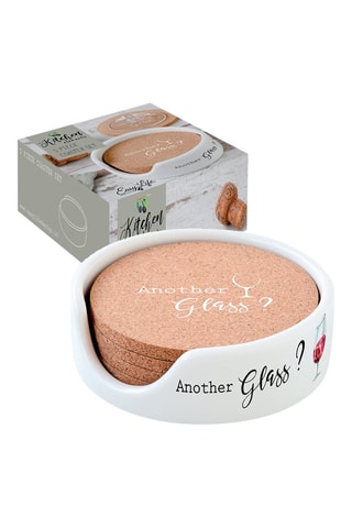 4 posavasos y soporte de porcelana Kitchen Elements - 12 cm