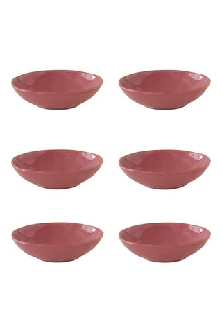6 platos hondos de porcelana Artesanal - 19 cm