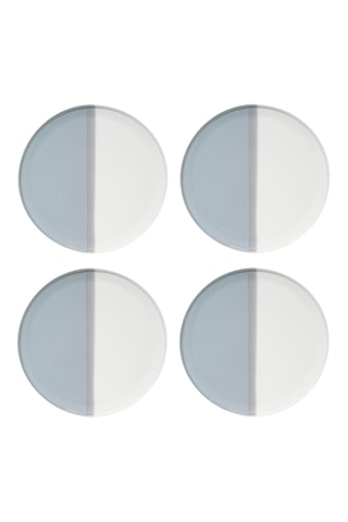 4 platos llanos de porcelana Double - 26 cm