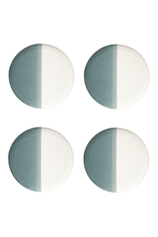 4 platos de postre de porcelana Double - 21 cm