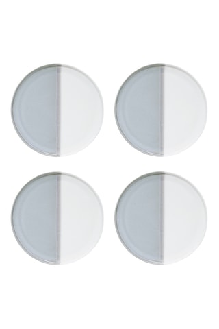 4 platos de postre de porcelana Double - 21 cm