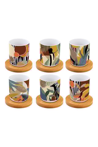 Juego de café de porcelana y bambú Kilimanjaro - 6 personas