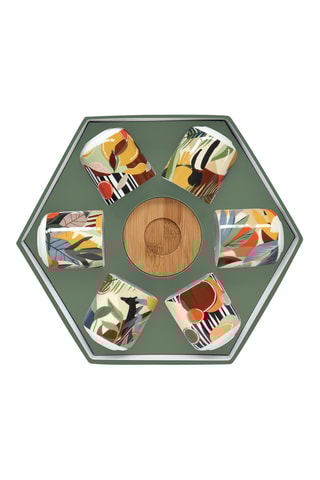Juego de café de porcelana y bambú Kilimanjaro - 6 personas