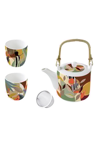 2 tazas y tetera de porcelana Kilimanjaro