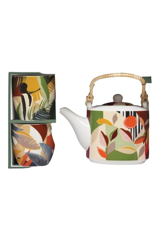 2 tazas y tetera de porcelana Kilimanjaro