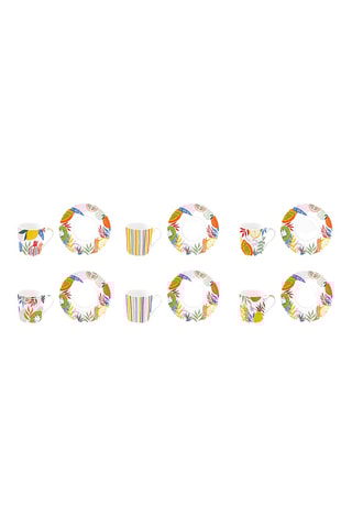 Juego de café de porcelana Tutti Frutti - 6 personas