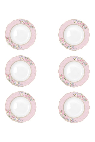 6 platos hondos de porcelana Garden Joy - 23 cm