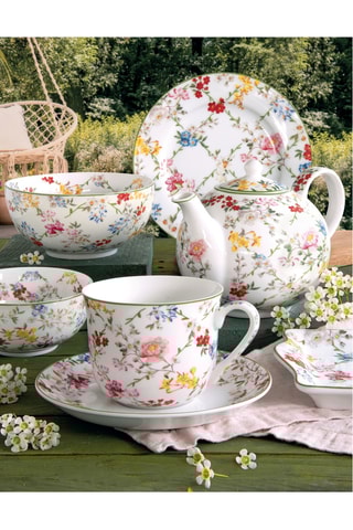 6 platos hondos de porcelana Gardens Dreams - 21,5 cm