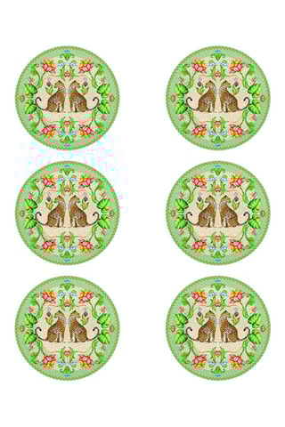 6 platos de postre de porcelana Jungle Vibes - 19 cm