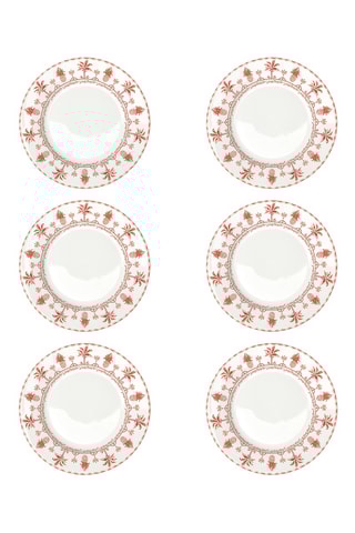 6 platos llanos de porcelana Exotic Vibes - 27 cm