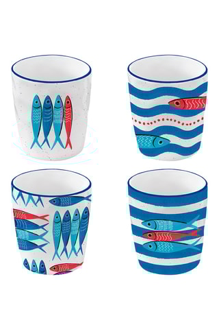 4 tazas de café de porcelana Sardine’s Party - 10 cl