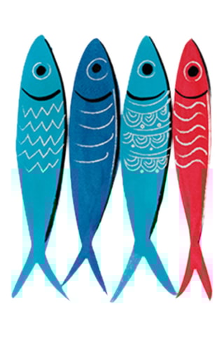 4 tazas de café de porcelana Sardine’s Party - 10 cl