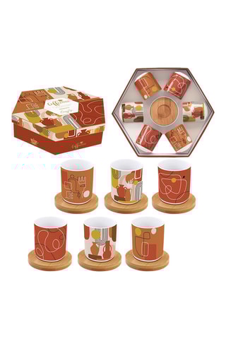 Juego de café de porcelana y bambú Terracotta - 6 personas