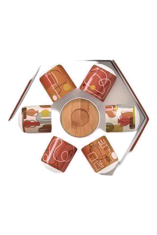 Juego de café de porcelana y bambú Terracotta - 6 personas