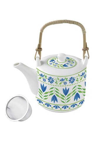 2 tazas y tetera de porcelana Flowers Garden