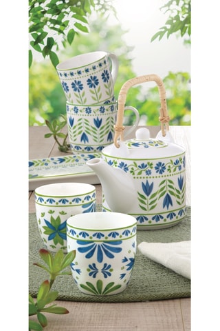 6 platos llanos de porcelana Flowers Garden - 27 cm