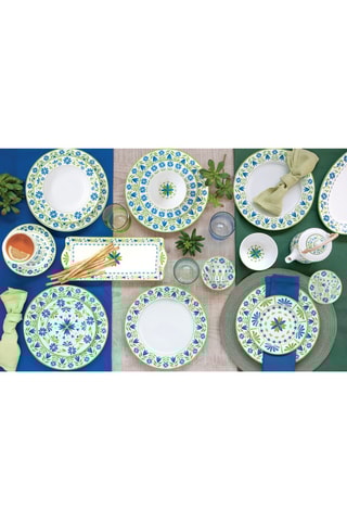 6 platos llanos de porcelana Flowers Garden - 27 cm