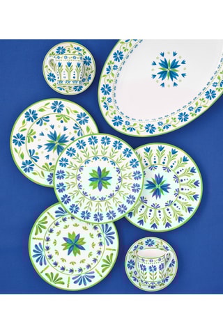 6 platos llanos de porcelana Flowers Garden - 27 cm
