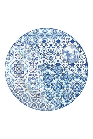 6 platos de postre de porcelana Indigo - 19 cm