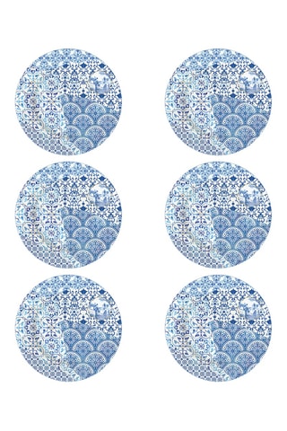 6 platos de postre de porcelana Indigo - 19 cm