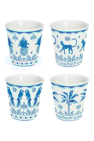 4 tazas de café de porcelana Exotic Vibes - 10 cl