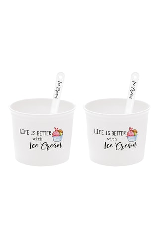 2 boles y 2 cucharas de porcelana Kitchen Elements