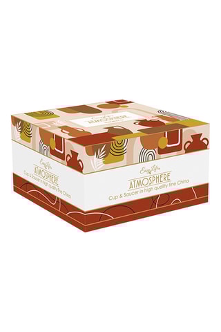 Taza y platillo de porcelana Terracotta