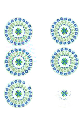 6 platos para postre de porcelana Flowers Garden - 19 cm