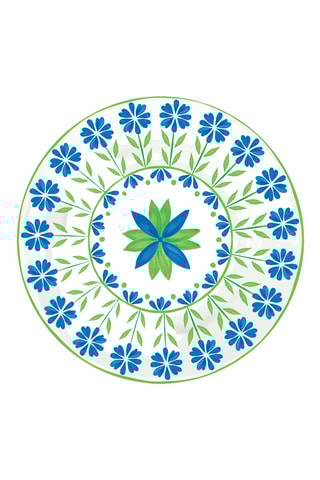 6 platos para postre de porcelana Flowers Garden - 19 cm