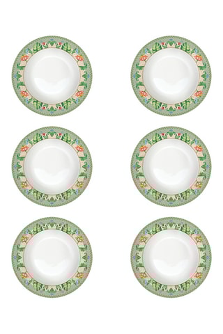 6 platos hondos de porcelana Jungle Vibes - 21,5 cm
