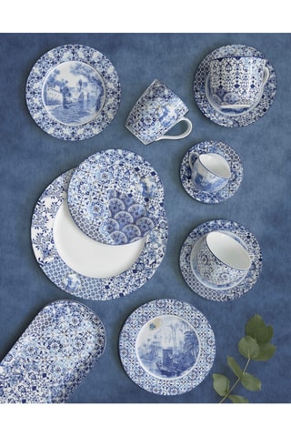 Taza y platillo de porcelana Indigo