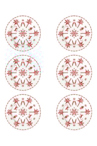 6 platos de postre de porcelana Exotic Vibes - 19 cm