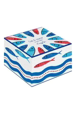 Taza de té y platillo de porcelana Sardine’s Party