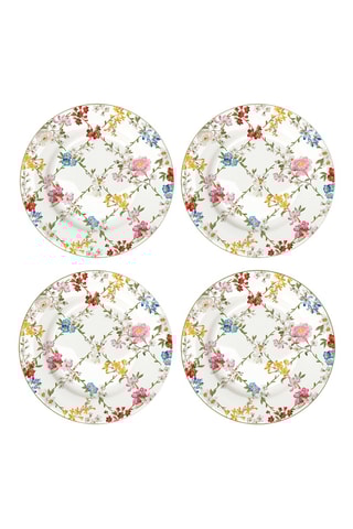 4 platos de postre de porcelana Gardens Dream - 19 cm