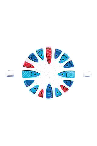 3 boles de porcelana Sardine’s Party - 16 cm