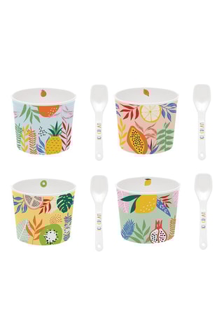 Vajilla de porcelana para helado Tutti Frutti - 4 personas