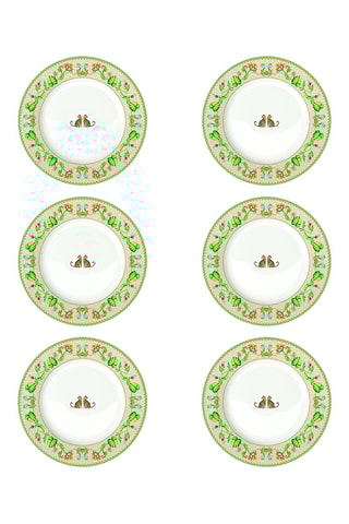 6 platos llanos de porcelana Jungle Vibes - 27 cm