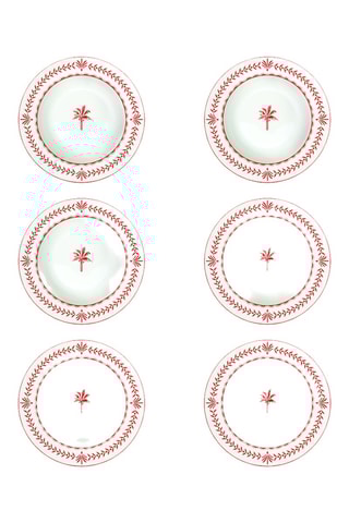 6 platos hondos de porcelana Exotic Vibes - 21,5 cm