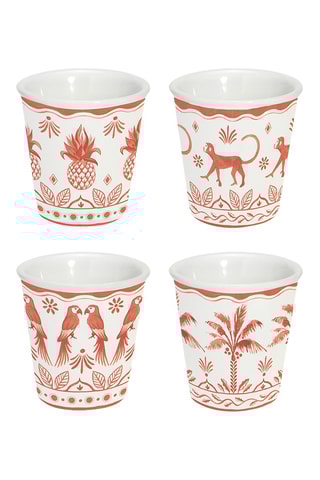 4 tazas de café de porcelana Exotic Vibes - 10 cl